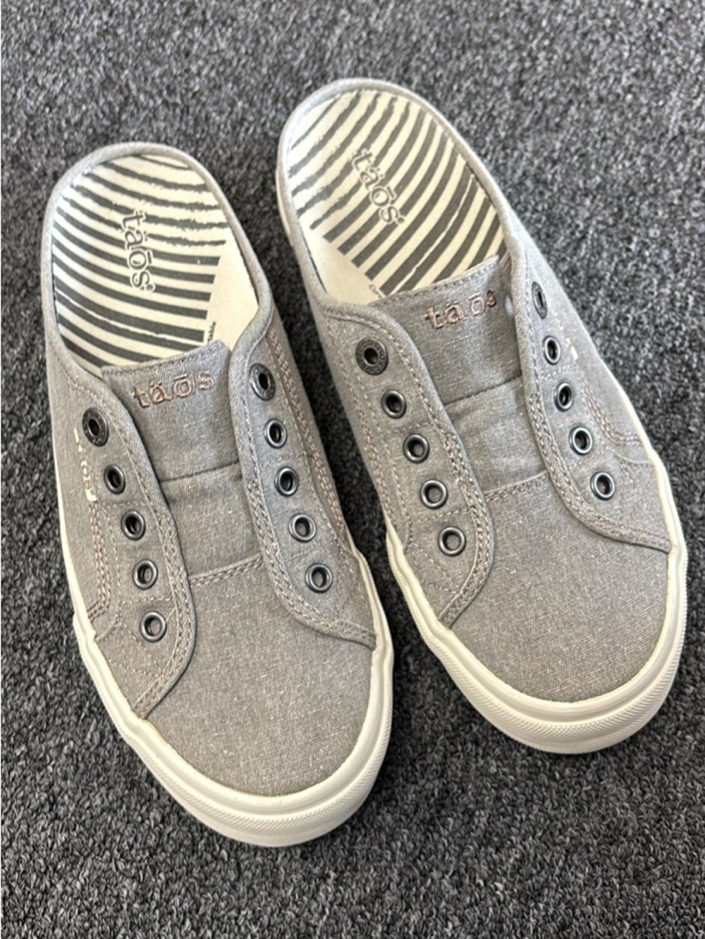 Taos Footwear Gray Slip-On Canvas Sneakers